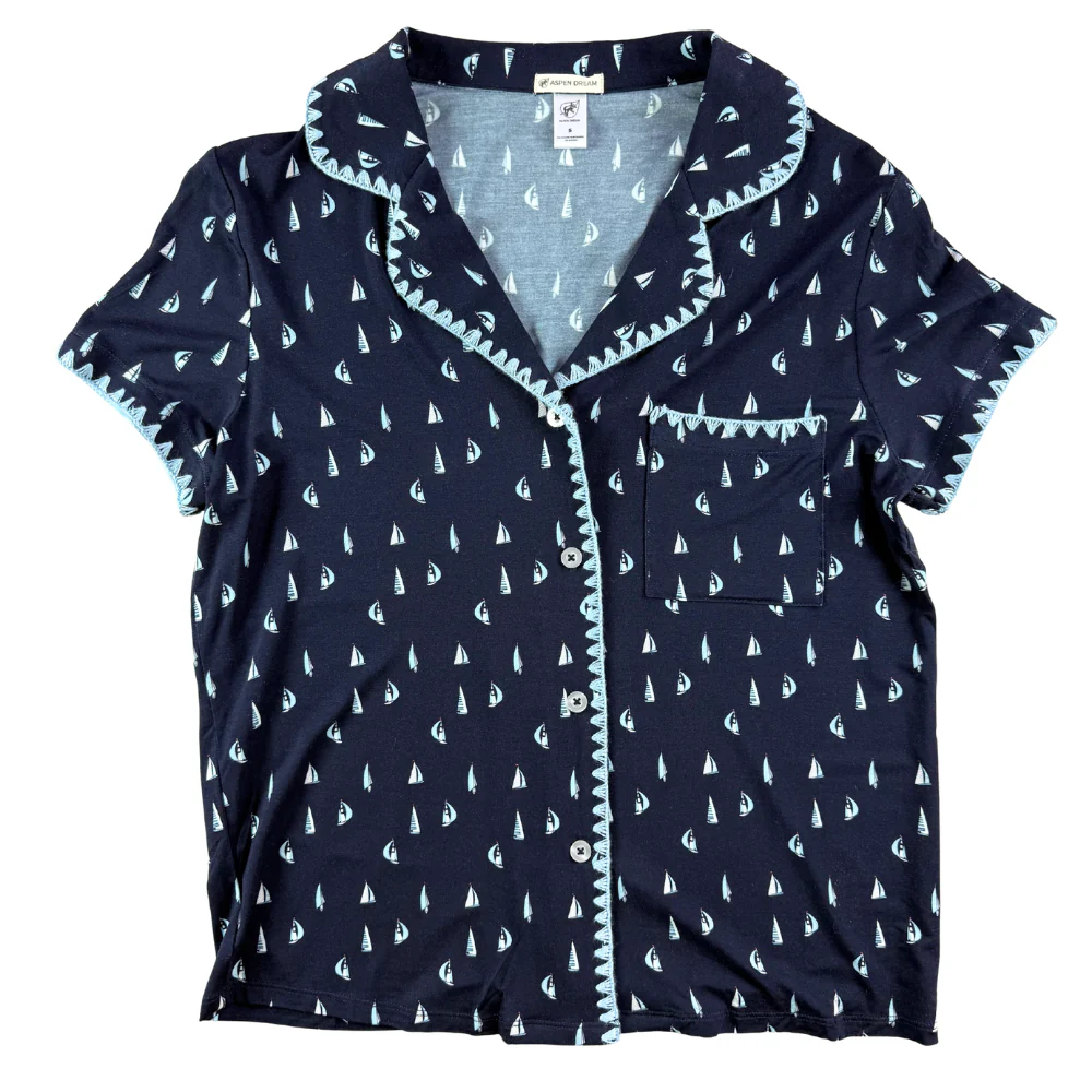 Aspen Dream Cute Stitching Short Pajama Set - Image 5