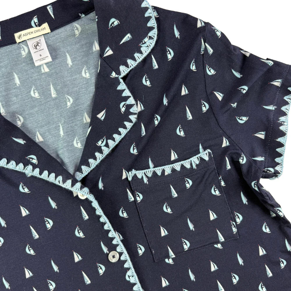 Aspen Dream Cute Stitching Short Pajama Set - Image 6