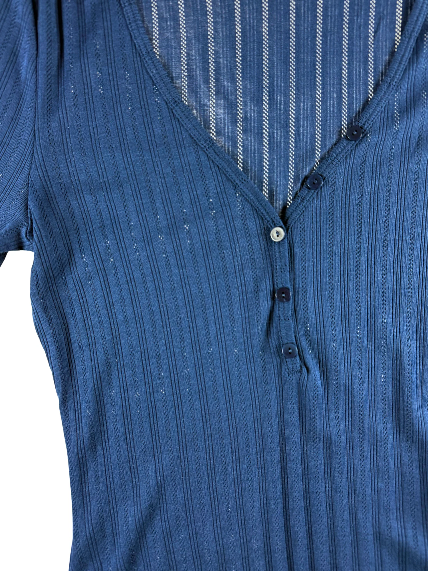 Eberjey Pointelle V-Neck Henley - Image 8