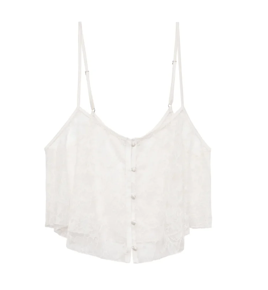 Fleur Du Mal Jasmine Lace Flutter Cami