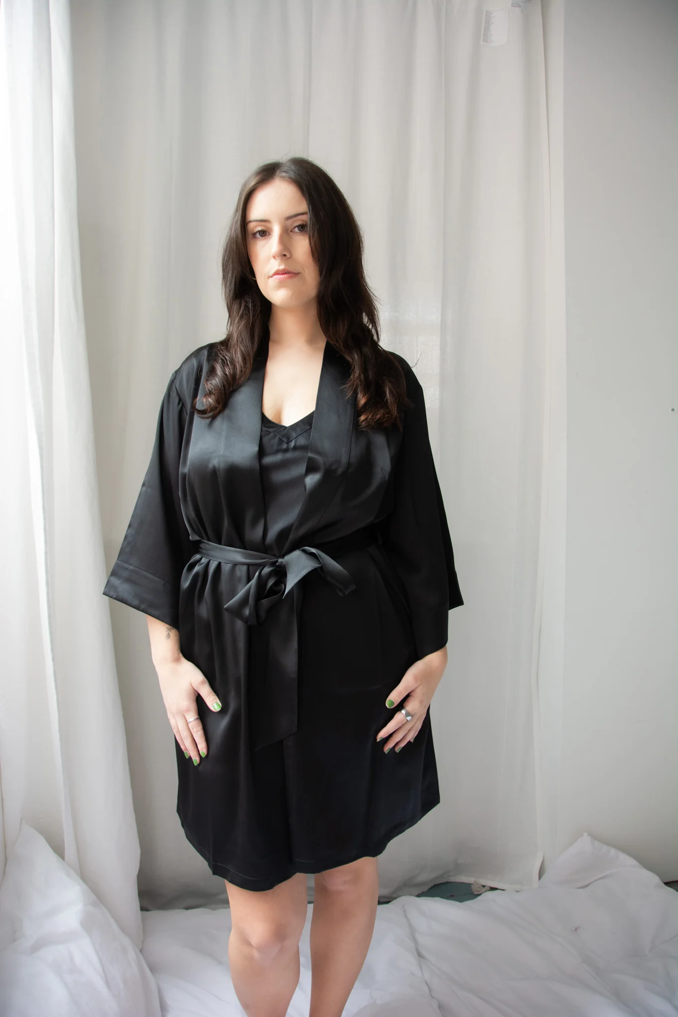 Ginia Silk Wrap Robe - Image 3