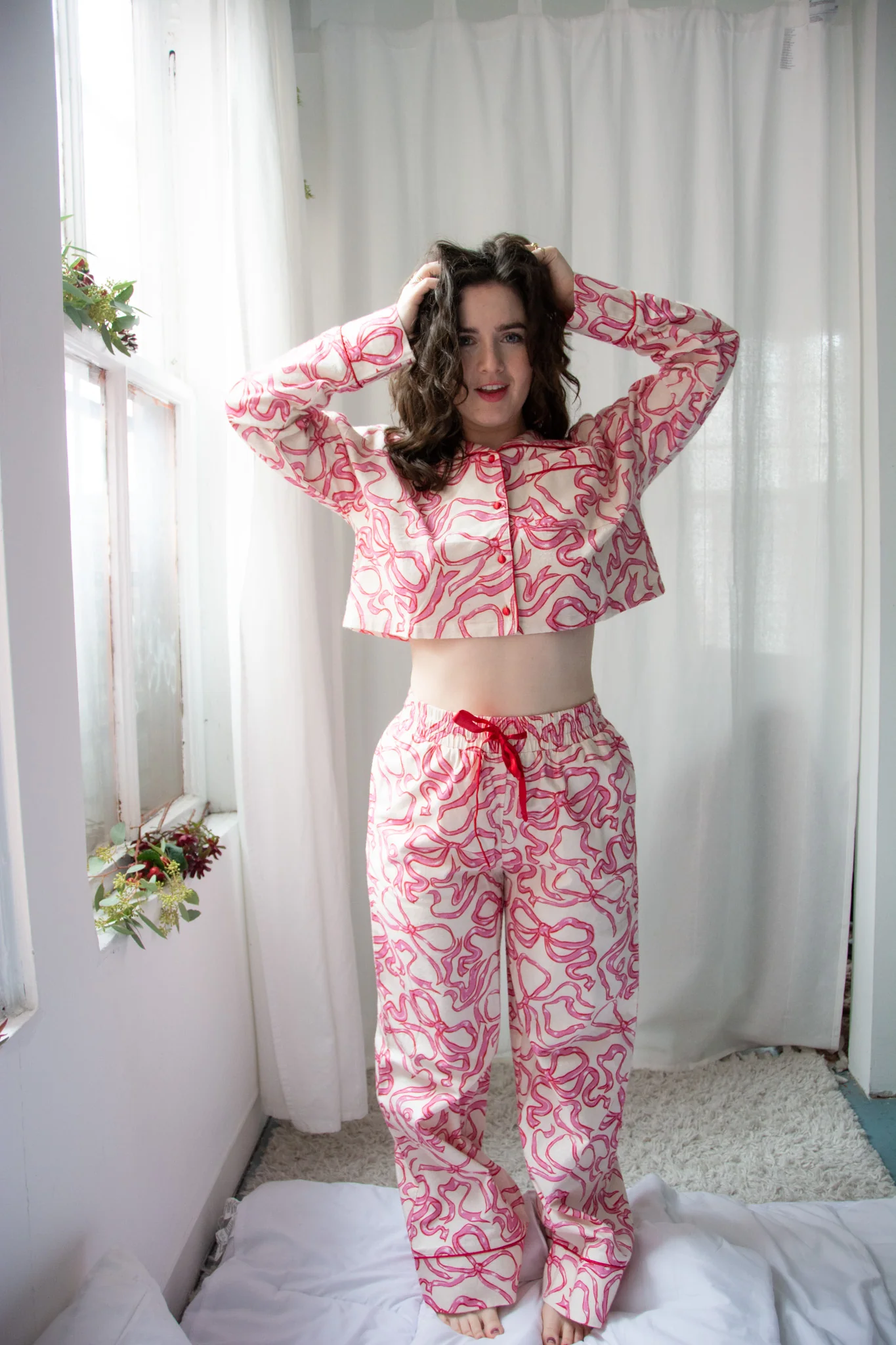 Kilo Brava Flannel Crop Top Long PJ Set - Image 3