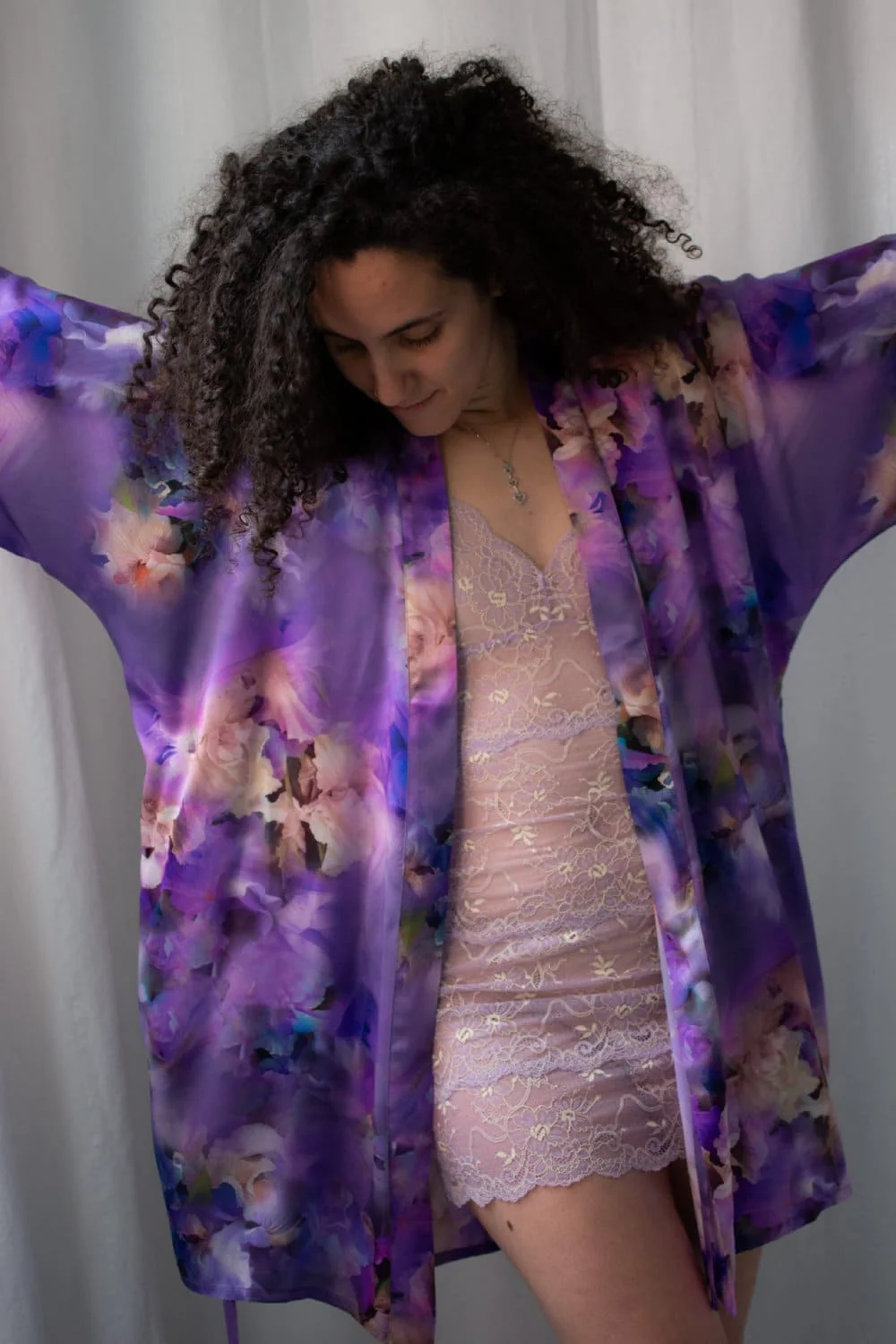 Samantha Chang Classic Silk Short Kimono Printed - Image 3